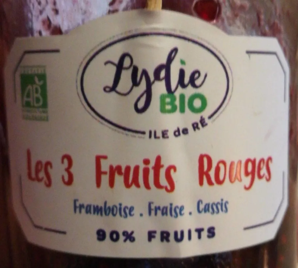 Confiture Lydie bio les 3 fruits rouges