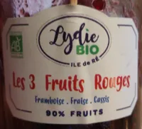Confiture Lydie bio les 3 fruits rouges
