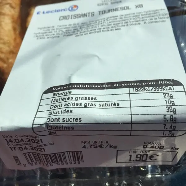 Croissants  tournesol