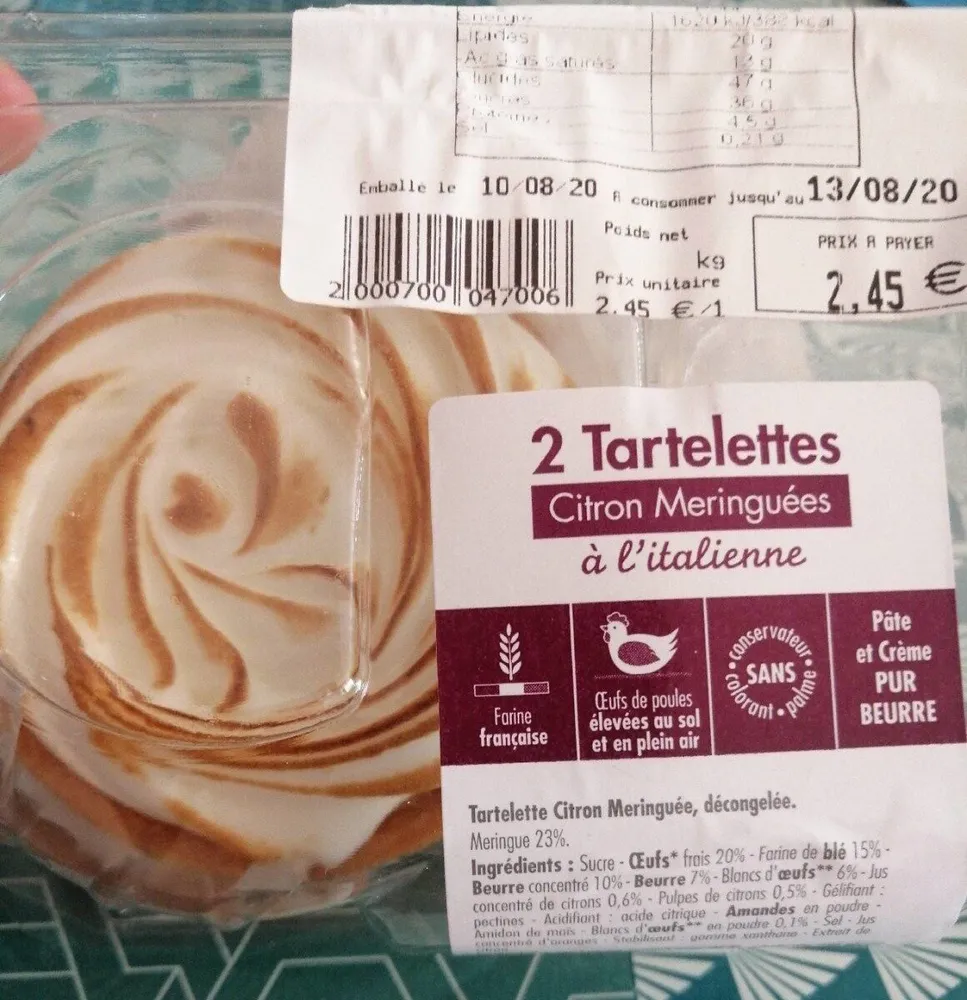 2 Tartelettes Citron Meringuées (Leclerc)
