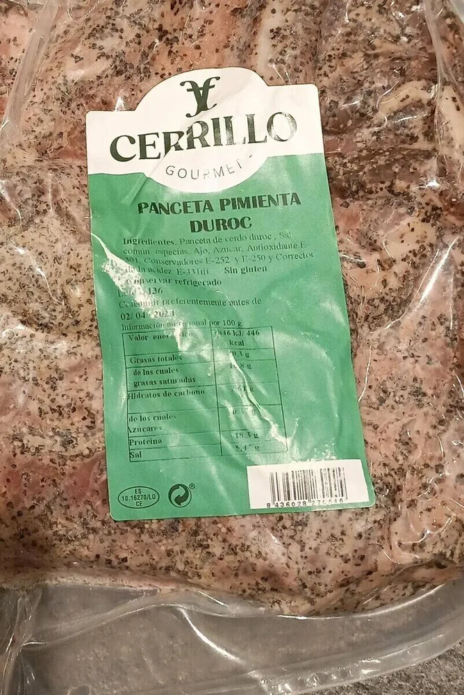 Panceta pimienta duroc