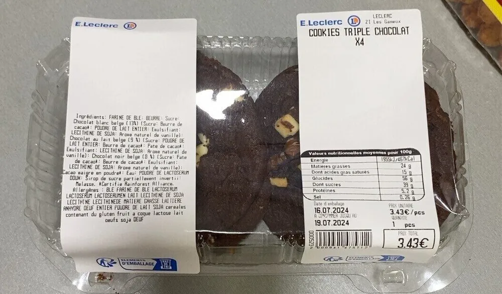 Cookies triple chocolat