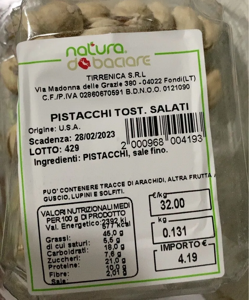 Pistacchi tostati