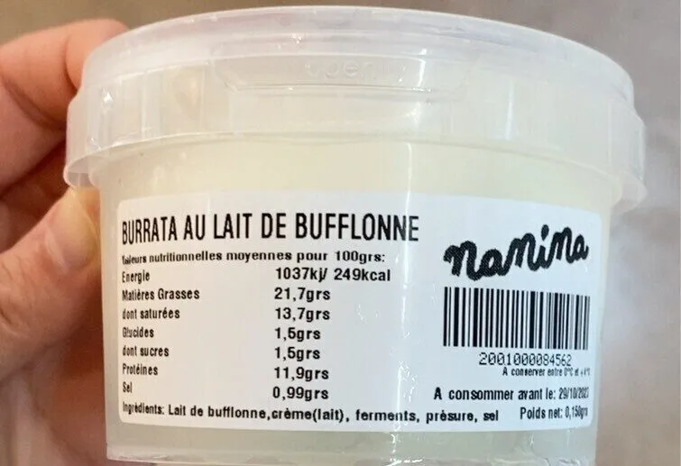 burrata au lait de bufflonne