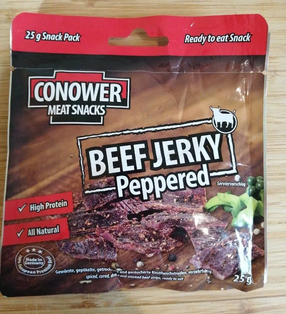 Beef jerky peppered