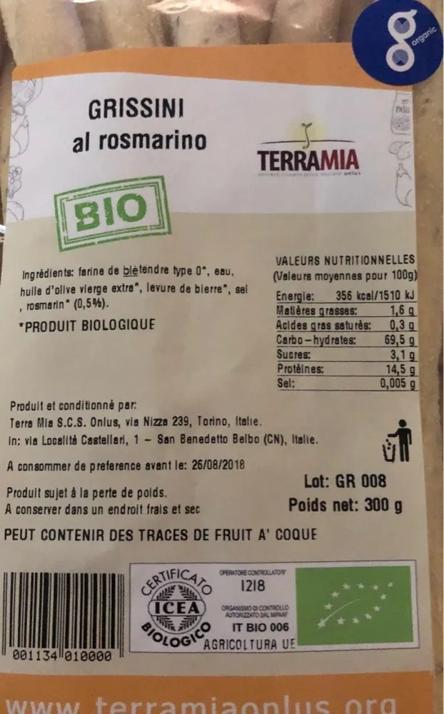 Grissini al rosmarini