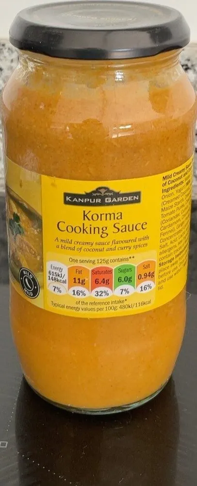 Korma cooking sauce