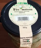 Pasta poulet epinard granola