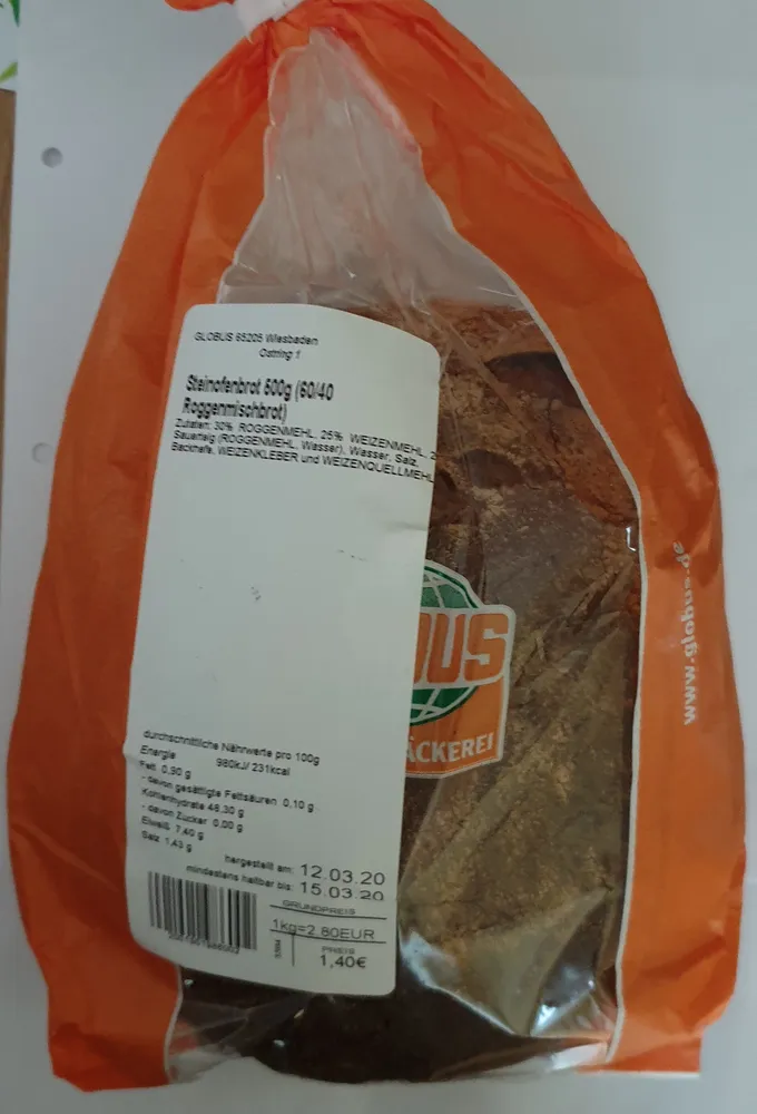Steinofenbrot (60/40 Roggenmischbrot)