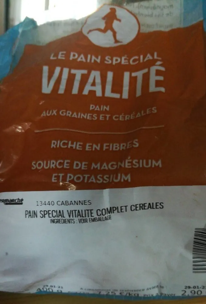 Pain spécial vitalité complet céréales