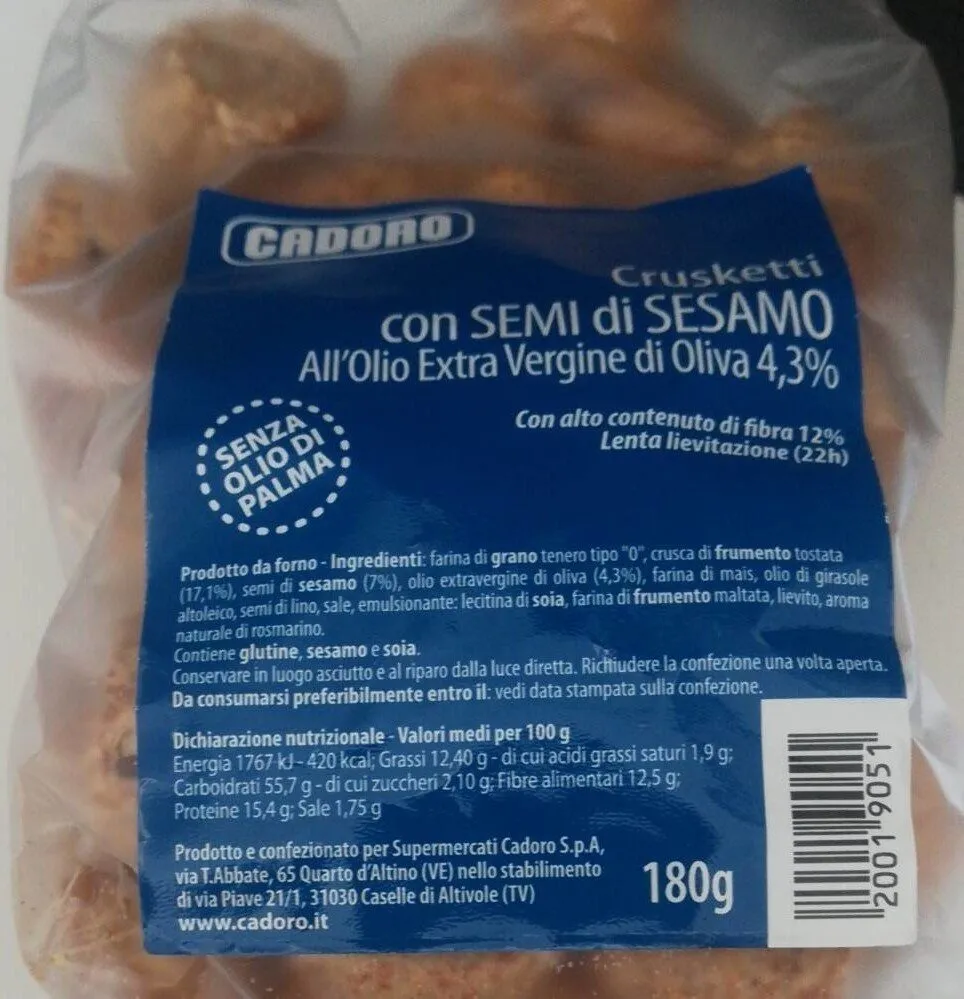 Cruskett8 con semi di sesamo