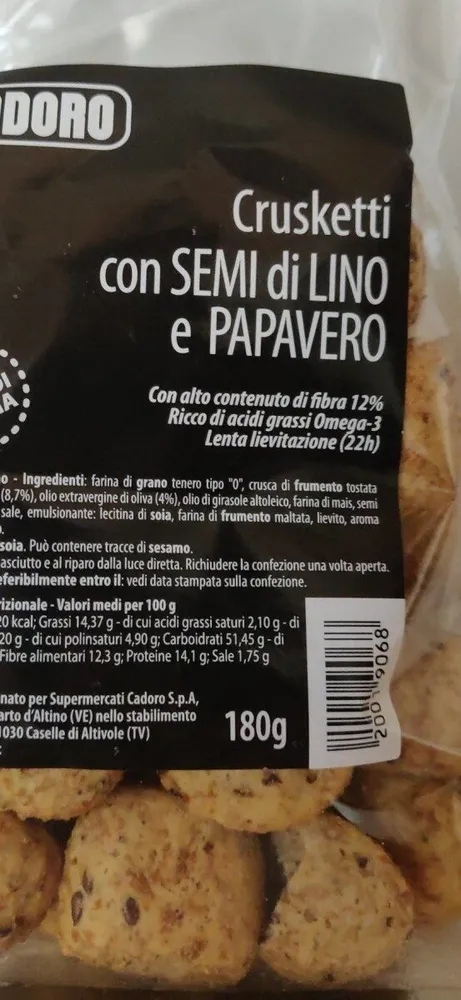 Crusketti con semi di lino e papavero