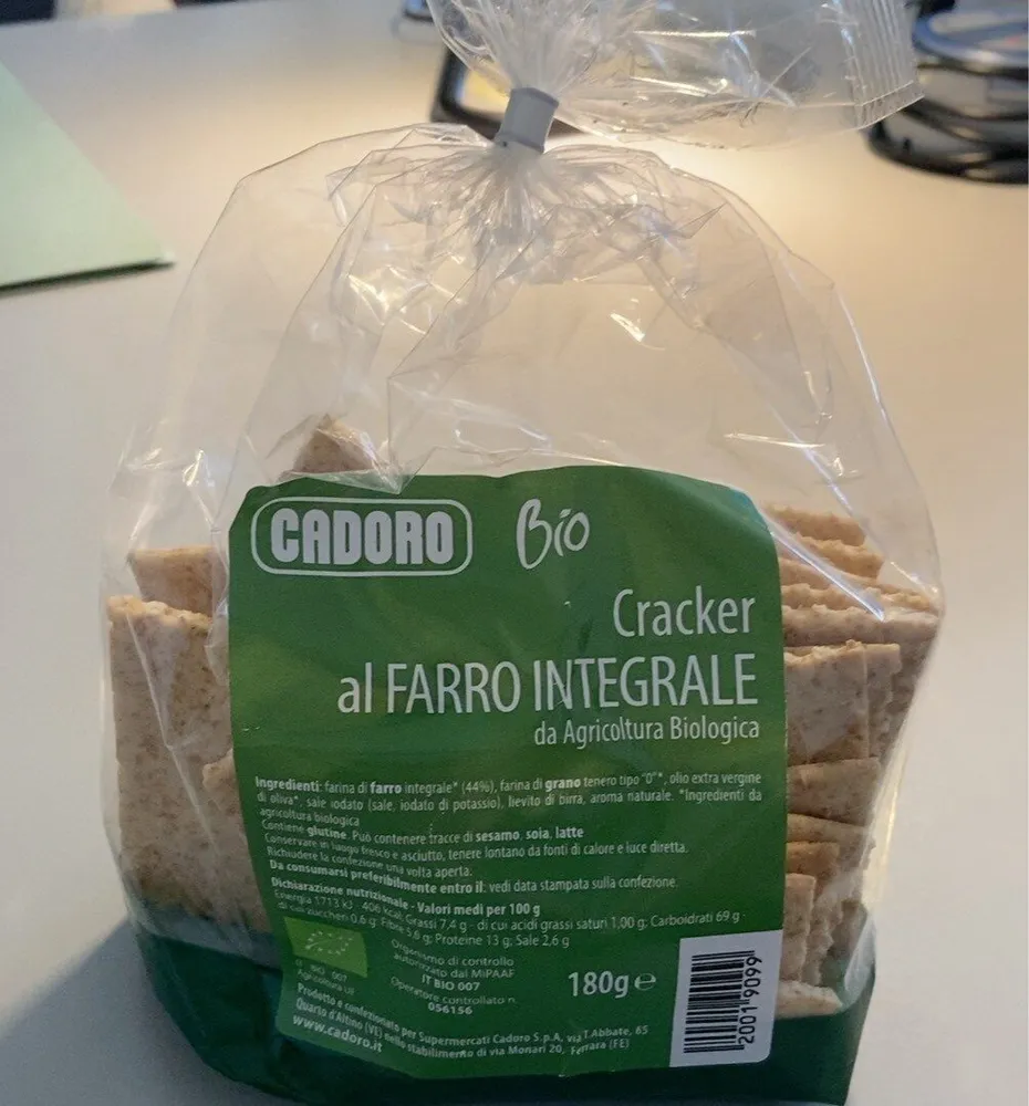 Cracker al farro integrale da Agricoltura Biologica