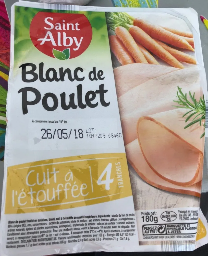 Blanc de Poulet - Cuit à l'étouffée (4 tranches)