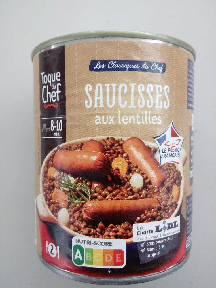 Saucisses aux lentilles