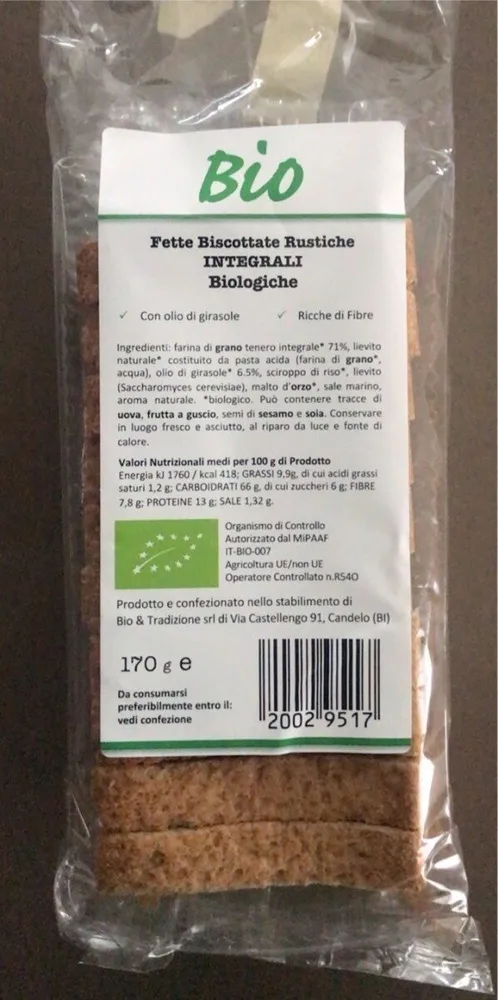 Fette biscottate rustiche integrali BIO