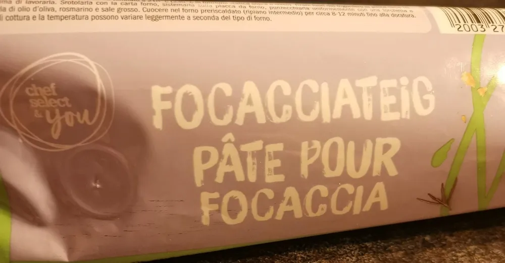 fresh Focaccia dough round