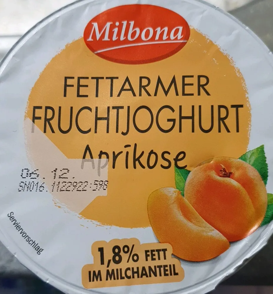 Fettarmer Fruchtjoghurt Aprikose
