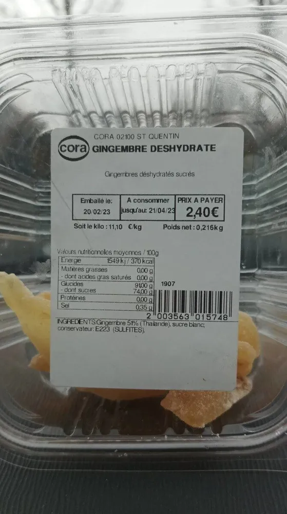 Gingembre déshydraté