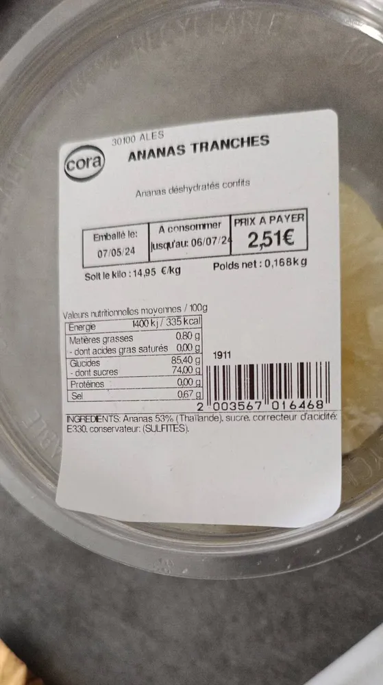 Ananas  tranches