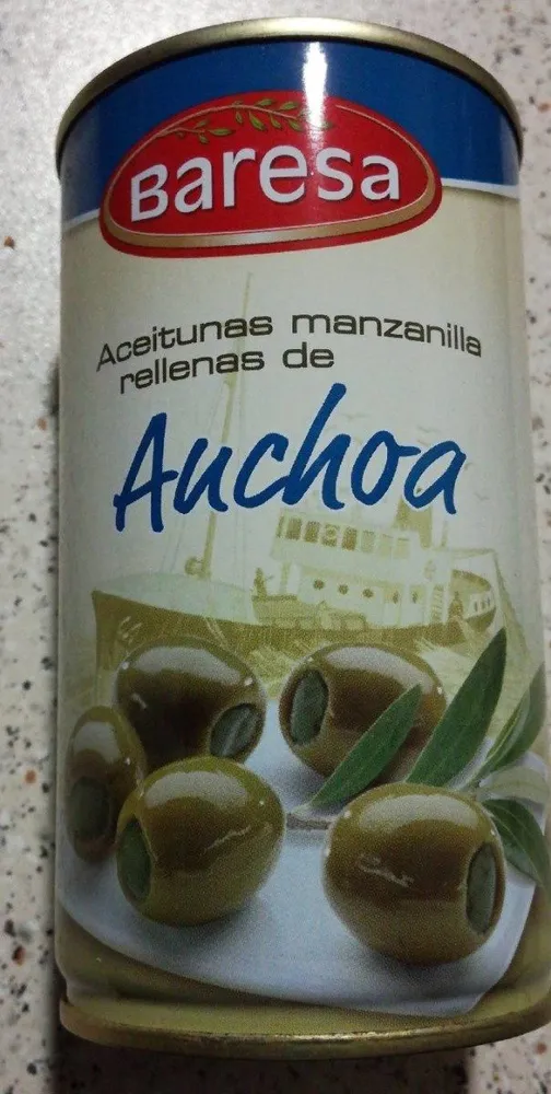 Aceitunas manzanilla rellenas de anchoa