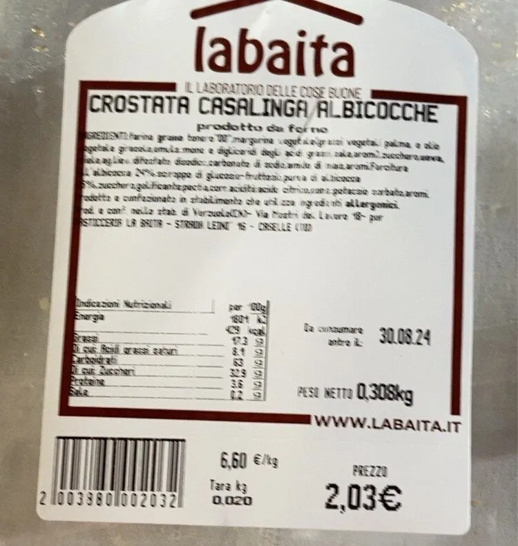 Crostata casalinga all'albicocca