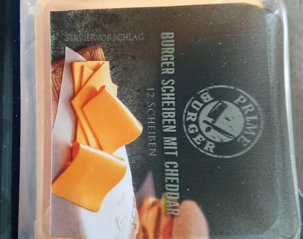 Burger scheiben mit cheddar