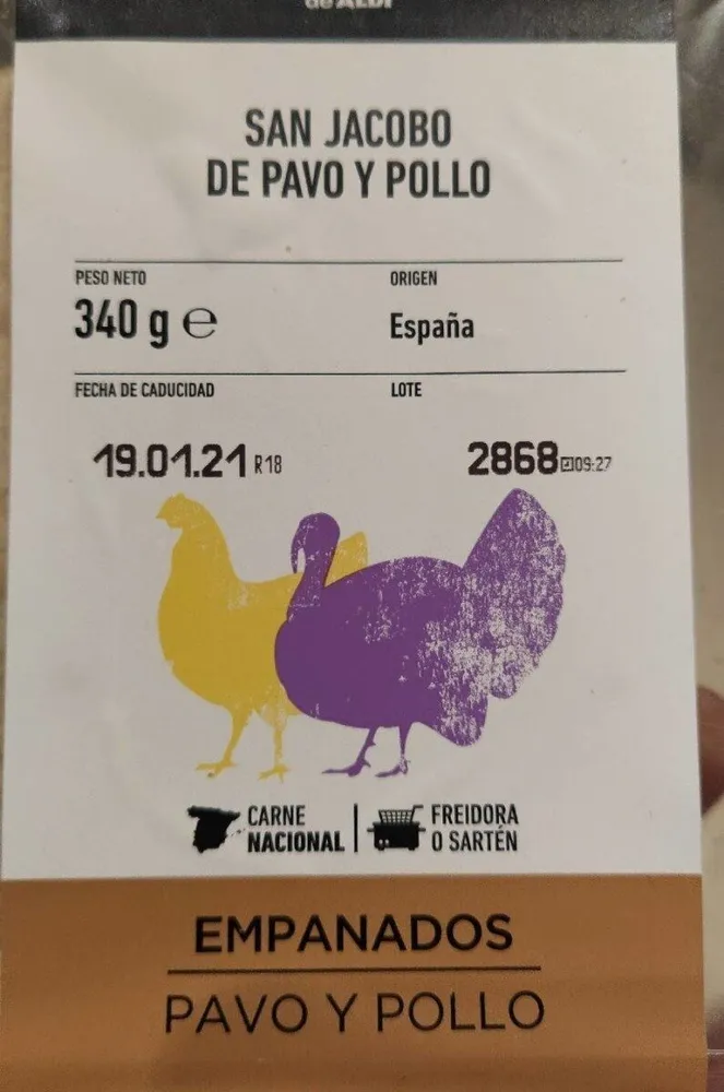 San Jacobo de pavo y pollo
