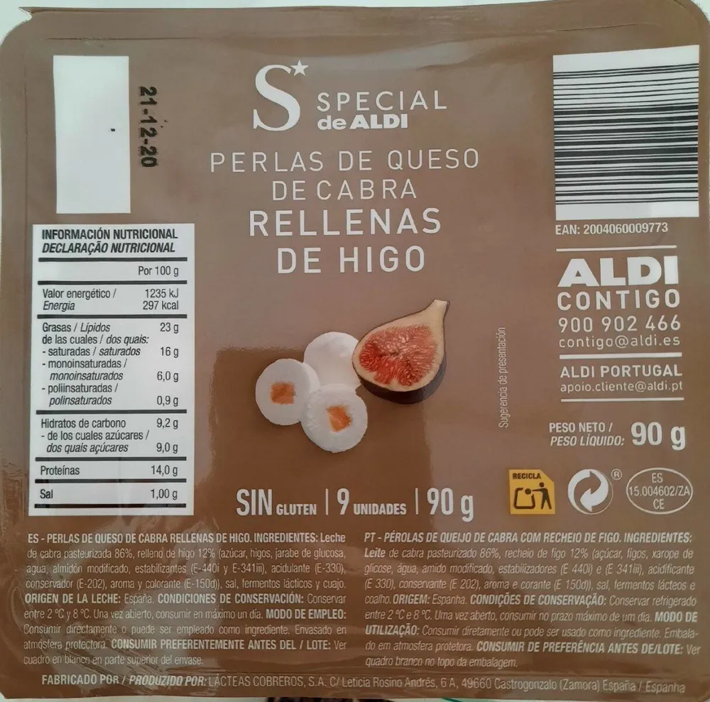 Perlas de Queso de Cabra rellenas de higo