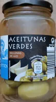 Aceitunas verdes rellenas de ajo