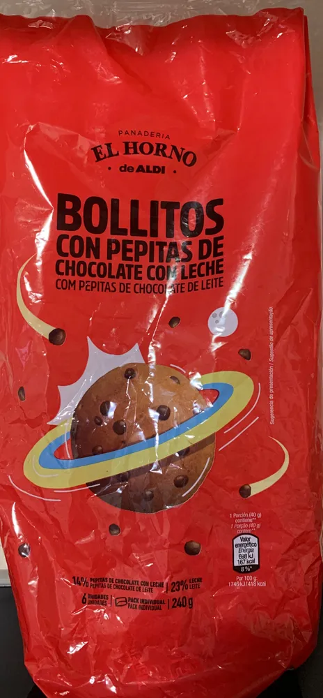 Bollitos con pepitas de chocolate con leche