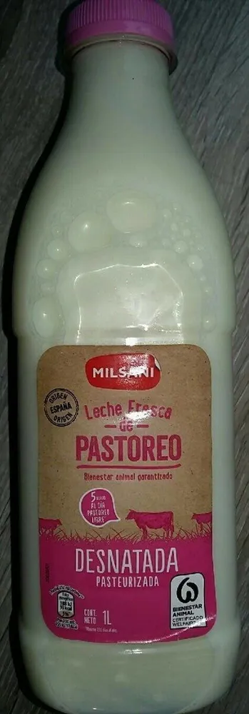 Leche fresca de pastoreo