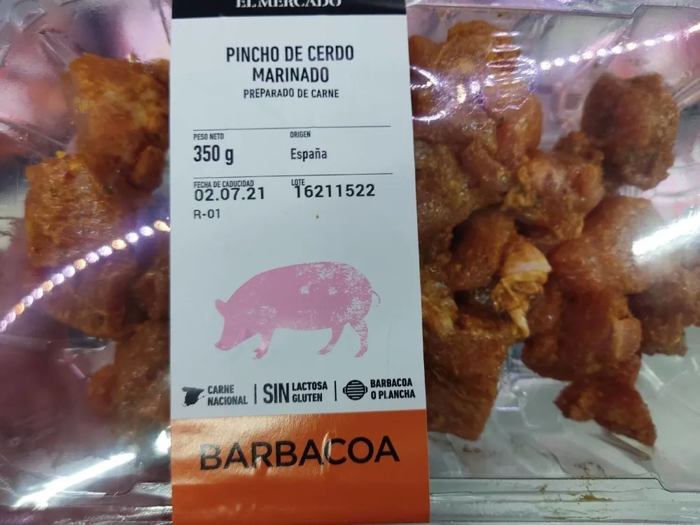 Pincho de cerdo marinado