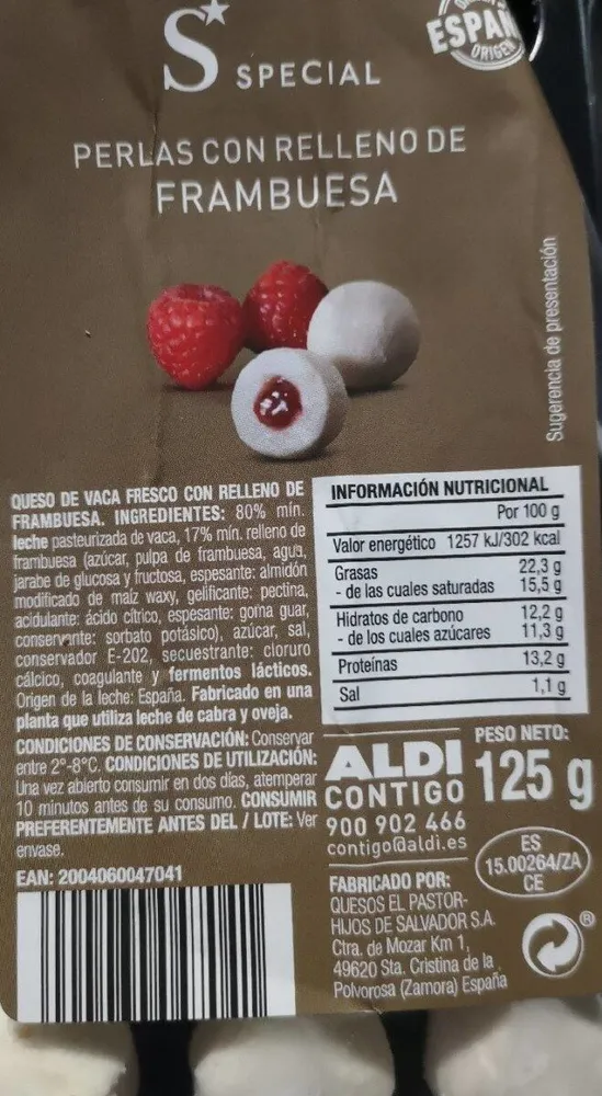 Perlas rellenas de frambuesa