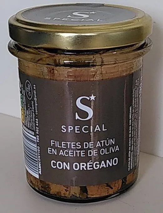 Filetes de atún en aceite de oliva con orégano