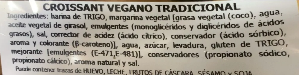 Croissant vegano tradicional