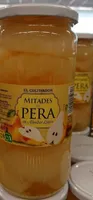 Mitades de pera en almíbar ligero