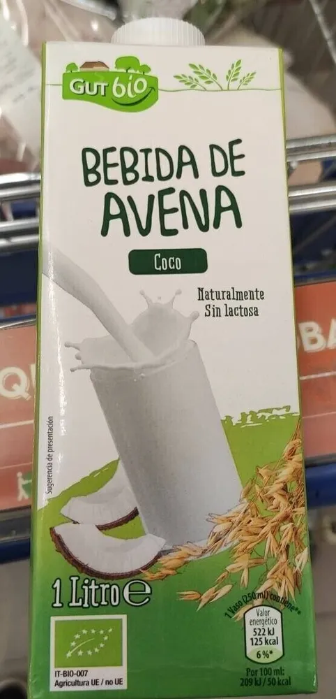 Bebida de avena coco