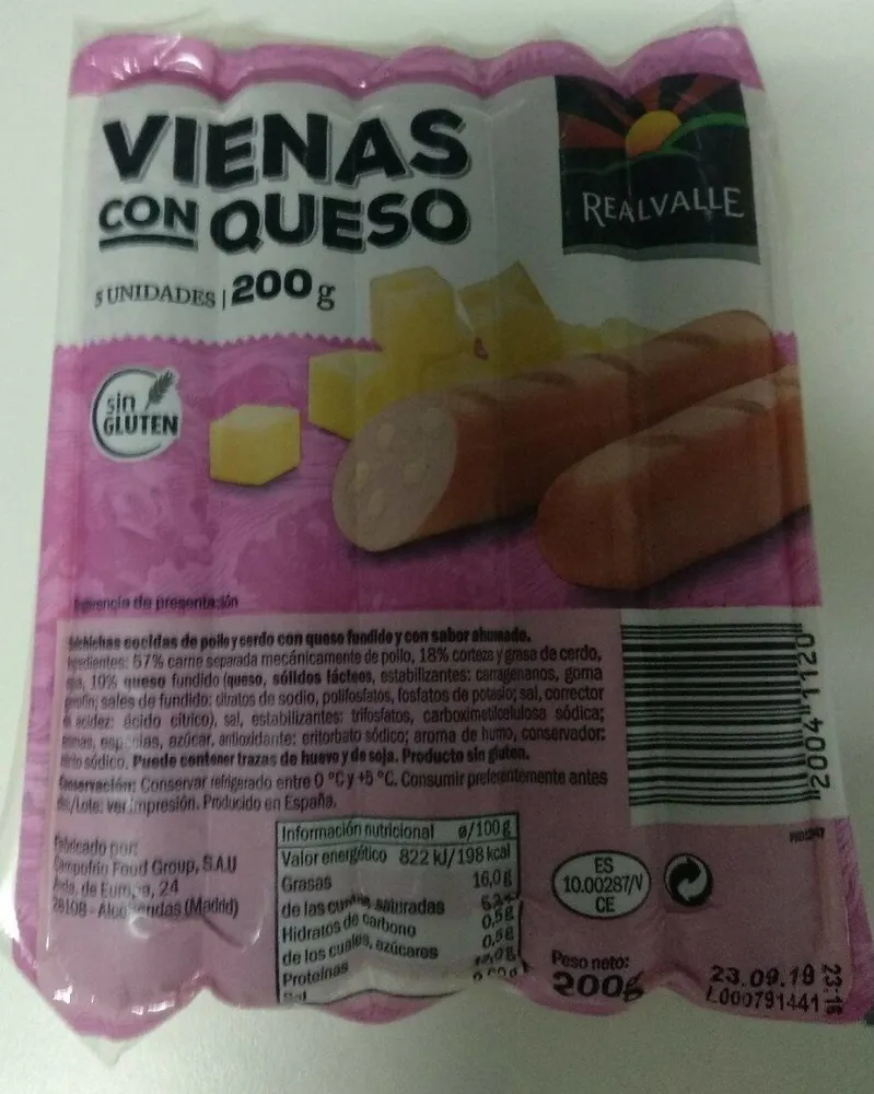 Salchichas vienas con queso