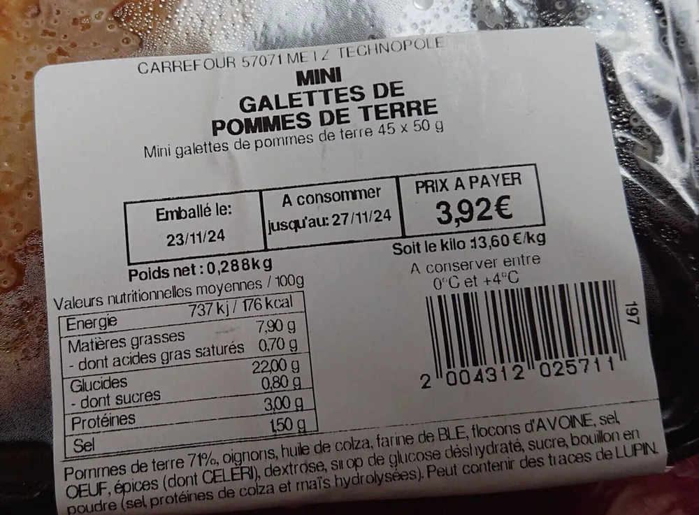 MINI GALLETTES DE POMMES DE TERRE