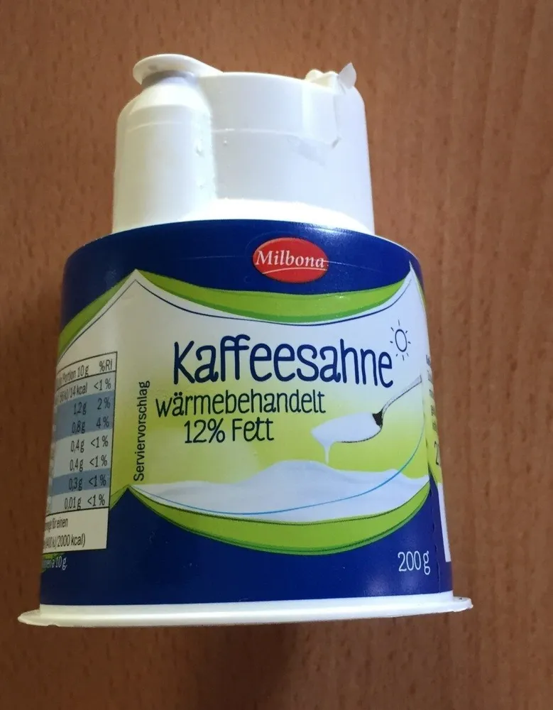 Kaffeesahne, 12 % Fett