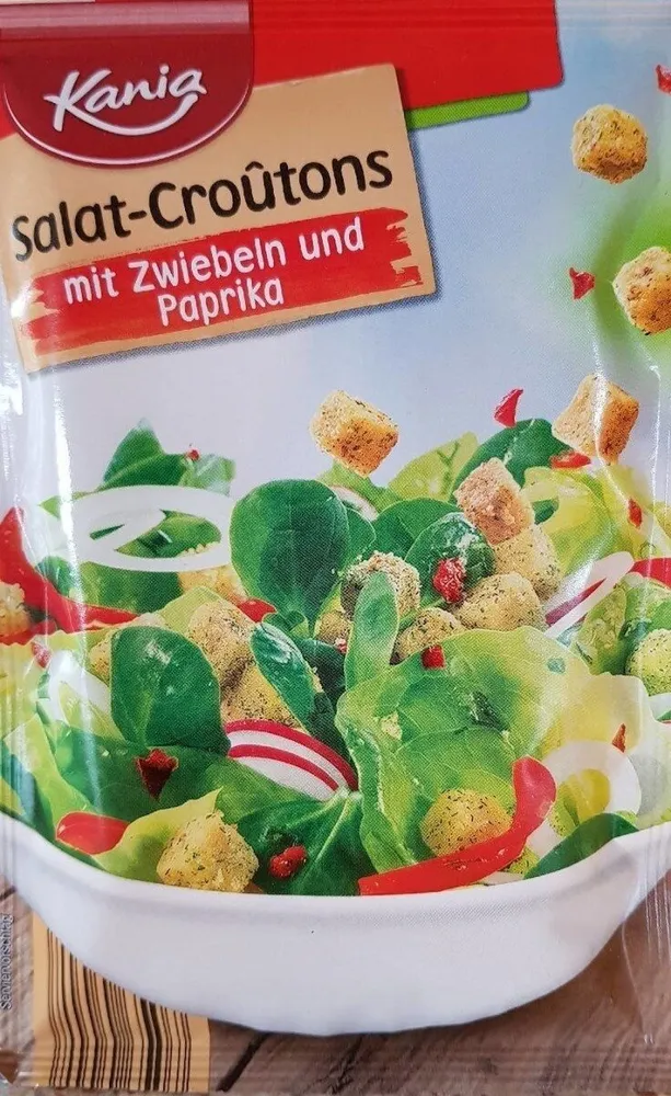 Salat-croutons, Paprika & Zwiebel