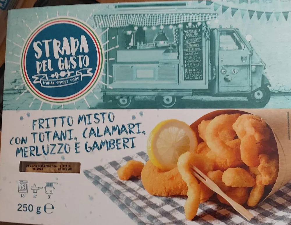 Fritto misto con totani, calamari, merluzzo e gamberi