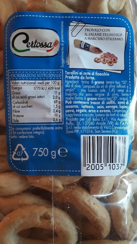 Tarallini ai semi di finocchio