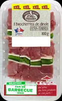 8 Brochettes de dinde nature - Poivrons verts