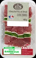 4 Brochettes de dinde nature - Poivrons verts
