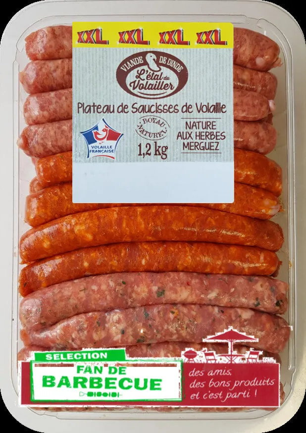 Plateau de saucisses de volaille