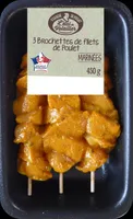3 Brochettes de Filet de Poulet curry