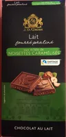 Chocolat lait fourré praliné