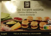 Mini burgers assortis cheddar-barbecue & bacon-moutarde